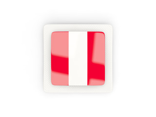 Square carbon icon with flag of peru