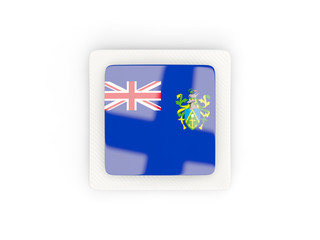 Square carbon icon with flag of pitcairn islands