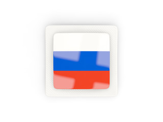 Square carbon icon with flag of russia