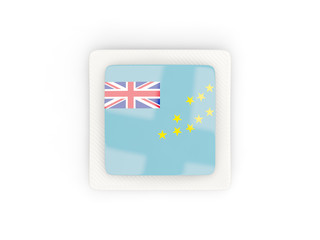 Square carbon icon with flag of tuvalu