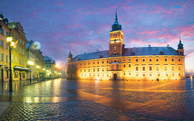 Naklejka na ściany i meble Old Town and Royal Castle in Warsaw, Poland