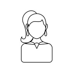 Women faceless profile icon vector illustration graphic design