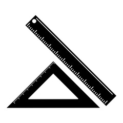 triangle ruler measuring school pictogram vector illustration eps 10