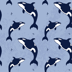 killer whale pattern on colored background
