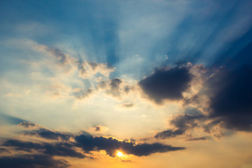 sunset light and cloud
