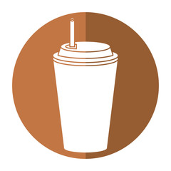 paper cup coffee shadow vector illustration eps 10