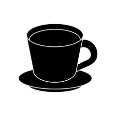 coffee cup plate pictogram vector illustration eps 10