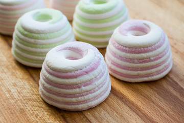 Marshmallows from natural fruits closeup 