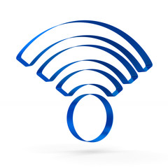 Sign wi-fi on white background. Isolated 3D image