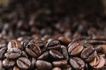 coffee beans close-up background.