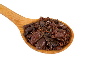 cocoa beans and nibs isolated