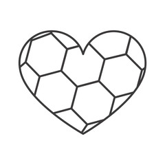 Obraz premium grayscale background of heart with texture of soccer ball vector illustration