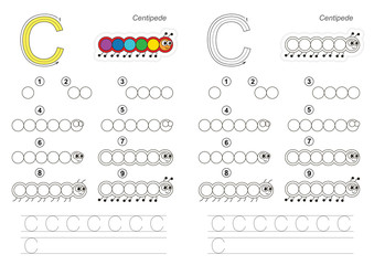 Drawing tutorial for letter.