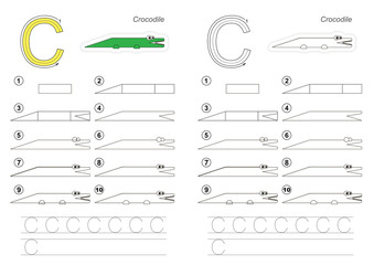 Drawing tutorial for letter.
