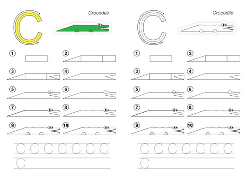 Drawing tutorial for letter.