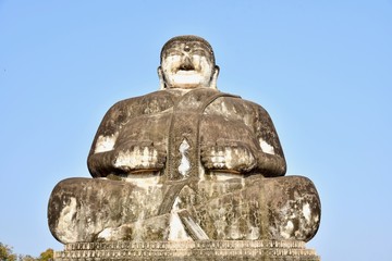 Old Buddha Sculpture at Sala Keoku in Nong Khai, Thailand