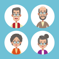 group grandparents family icons vector illustration eps 10