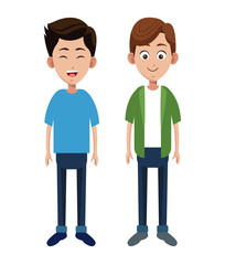 two boy different family vector illustration eps 10
