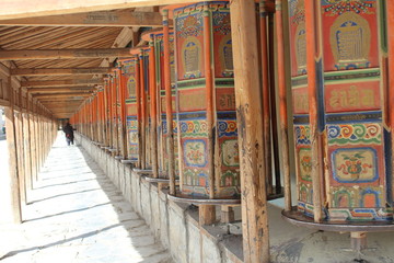 Tibetan Monastery Prayer Wheels in Amdo Tibet Gansu China Asia