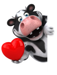 Naklejka premium Fun cow - 3D Illustration