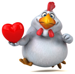 Fun chicken - 3D Illustration