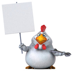Fun chicken - 3D Illustration