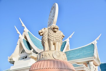 Ashoka Pillar at Wat Pa Phu Kon in Udonthani, Thailand