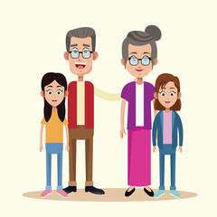 Obraz premium grandparents with grandchild image vector illustration eps 10