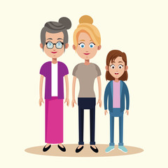 mother grandmother and daughter image vector illustration eps 10