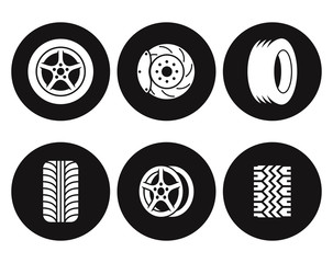 Tire icons set