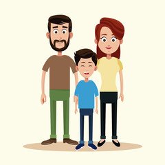 father mother and son family vector illustration