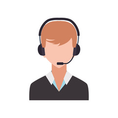 Call center operator icon vector illustration graphic design