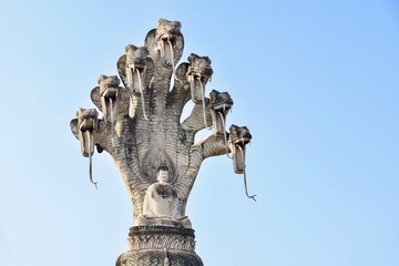 Naga Buddha Statue at Sala Kaew Ku in Nong Khai Province, Thailand