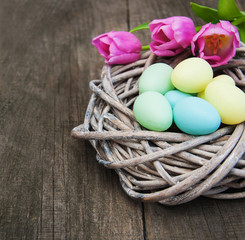 Easter egg in a nest