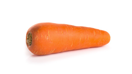 Fresh carrot on the white background.