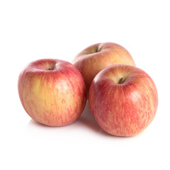 Apple and a half close-up view isolated on white background.