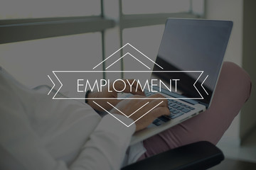 People Using Laptop and EMPLOYMENT Concept