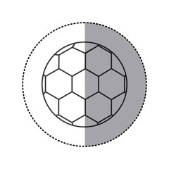 Fototapeta premium grayscale sticker with soccer ball vector illustration