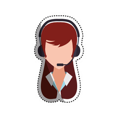 Call center operator icon vector illustration graphic design