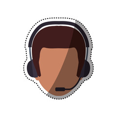 Call center operator icon vector illustration graphic design