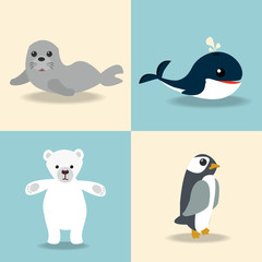 cute Artic animal collection