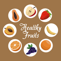 healthy fruit harvest food poster vector illustration eps 10
