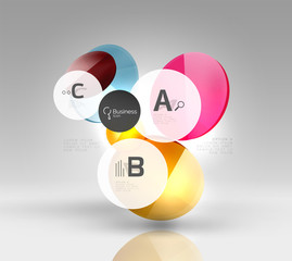 Colorful glossy circle infographics