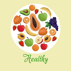 healthy food fruit concept vector illustration eps 10