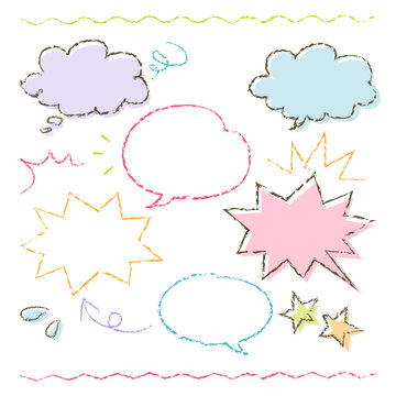 colorful hand drawn speech balloon illustration