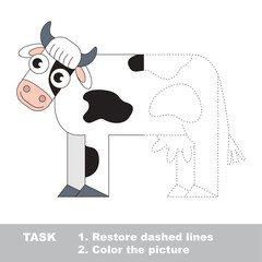 Half tracing game to be colored, vector trace game for kids.