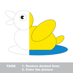 Half tracing game to be colored, vector trace game for kids.