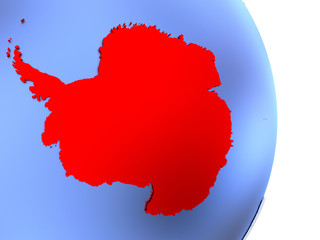 Antarctica on elegant modern 3D globe