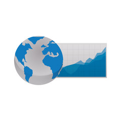 World economy growing icon vector illustration graphic design