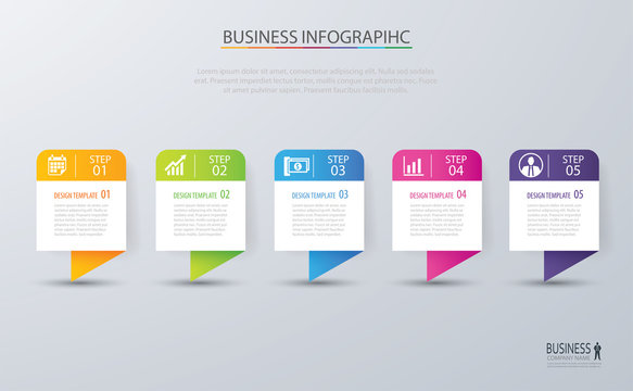 Infographic tab design vector and marketing template business. Can be used for workflow layout, diagram, annual report, web design. Business concept with 6 options, steps or processes.